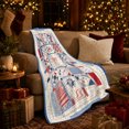 thumbnail image 3 of Patriotic Quilted Patchwork, Festive autumn celebration Scene, Warm Flannel Blanket for Cabin and Lodge with Detailed Artwork, Art Lovers autumn celebration Gift, Festive Home Decor, 3 of 9