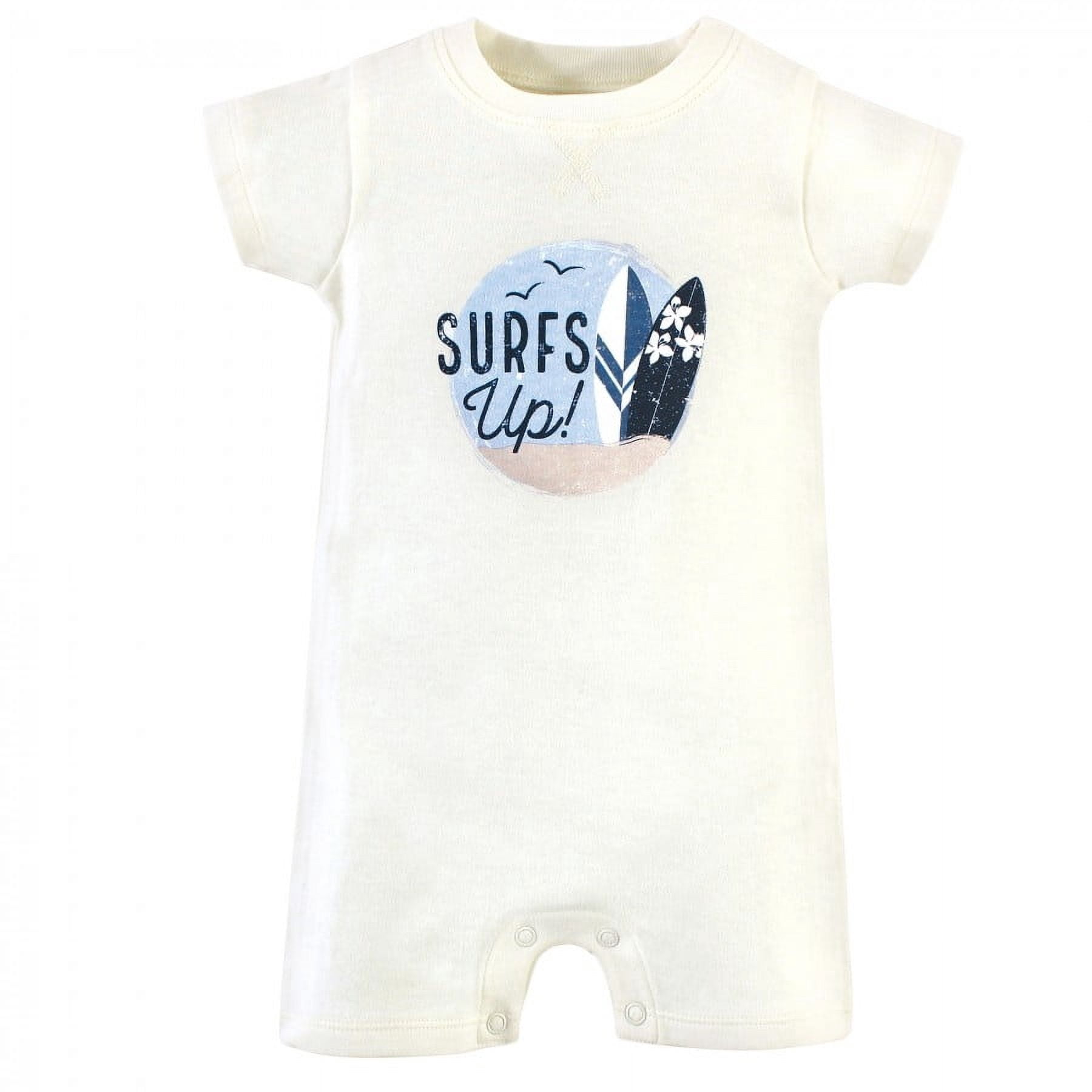 Touched by Nature Baby Boy Organic Cotton Rompers 3pk, Surfs Up, 18-24 Months