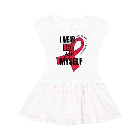 

Inktastic Sickle Cell Awareness I Wear Red For Myself Gift Toddler Girl Dress