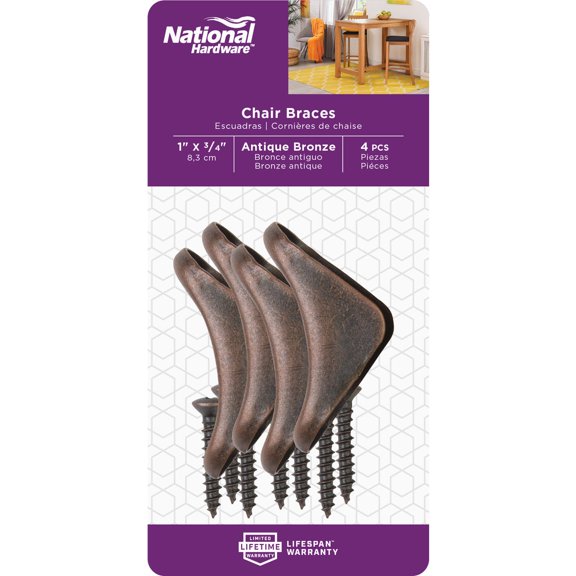 National Hardware - V120 Chair Brace - 4 Per Pack