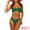 Dark Green, variant on DARING DIVA Women's Bikini Sets, Ribbed Bowknot 2 Pieces Swimwear S Royal Blue