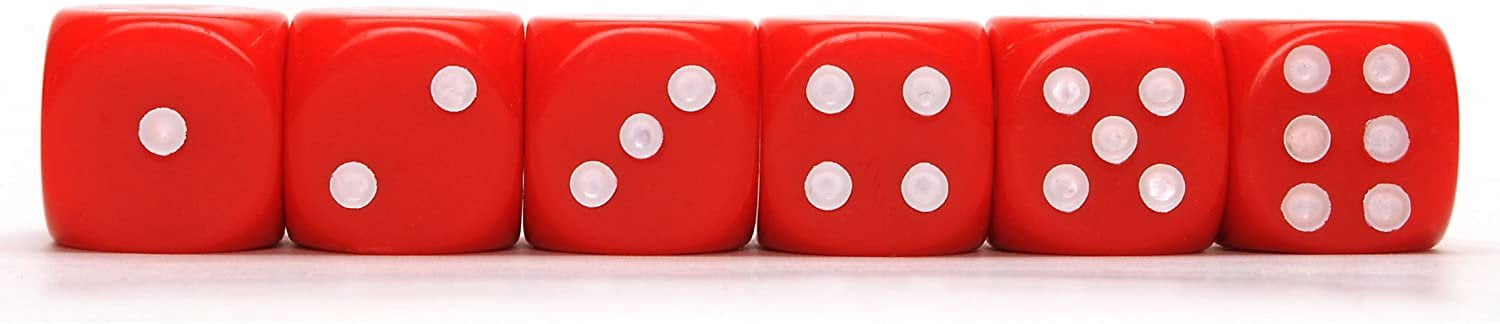 WE Games Red Dice with Rounded Corners - Pack of 100