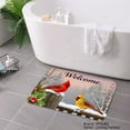 thumbnail image 3 of SPXUBZ Non Slip Flannel Floor Mat Welcome Cardinal Birds Winter Scene for Bathroom Kitchen Bedroom Decor 16x24 inch, 3 of 5