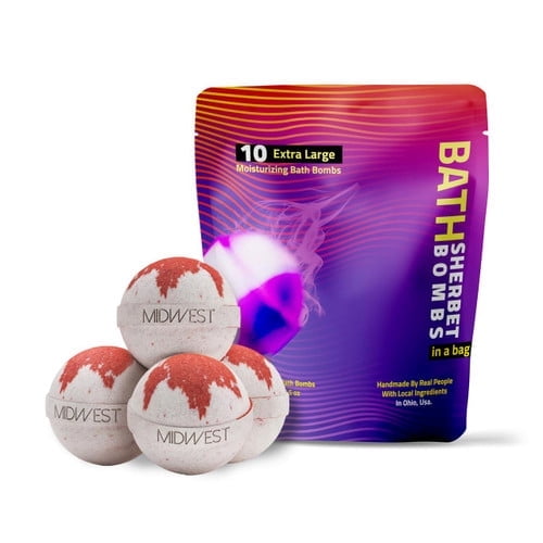 Cherry Bomb Luxury Bath Bombs -Set of 10 - Extra Large - 4.5oz