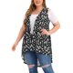 thumbnail image 1 of Women's Plus Size Vest Open Front High Low Skull Sleeveless Cardigans Black 2X, 1 of 7