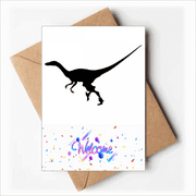 dinosaur miniature b run Welcome Back Greeting Cards Envelopes Blank