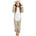 thumbnail image 2 of Blekii Girls Fleece Jumpsuit Fuzzy Hooded, Girls Fleece Jumpsuit, Fuzzy Hooded Zip up One-Piece for Winter, Warm Play Costume for Kids Zip up One-Piece Winter Winter Play, Outdoor Activities,, 2 of 6