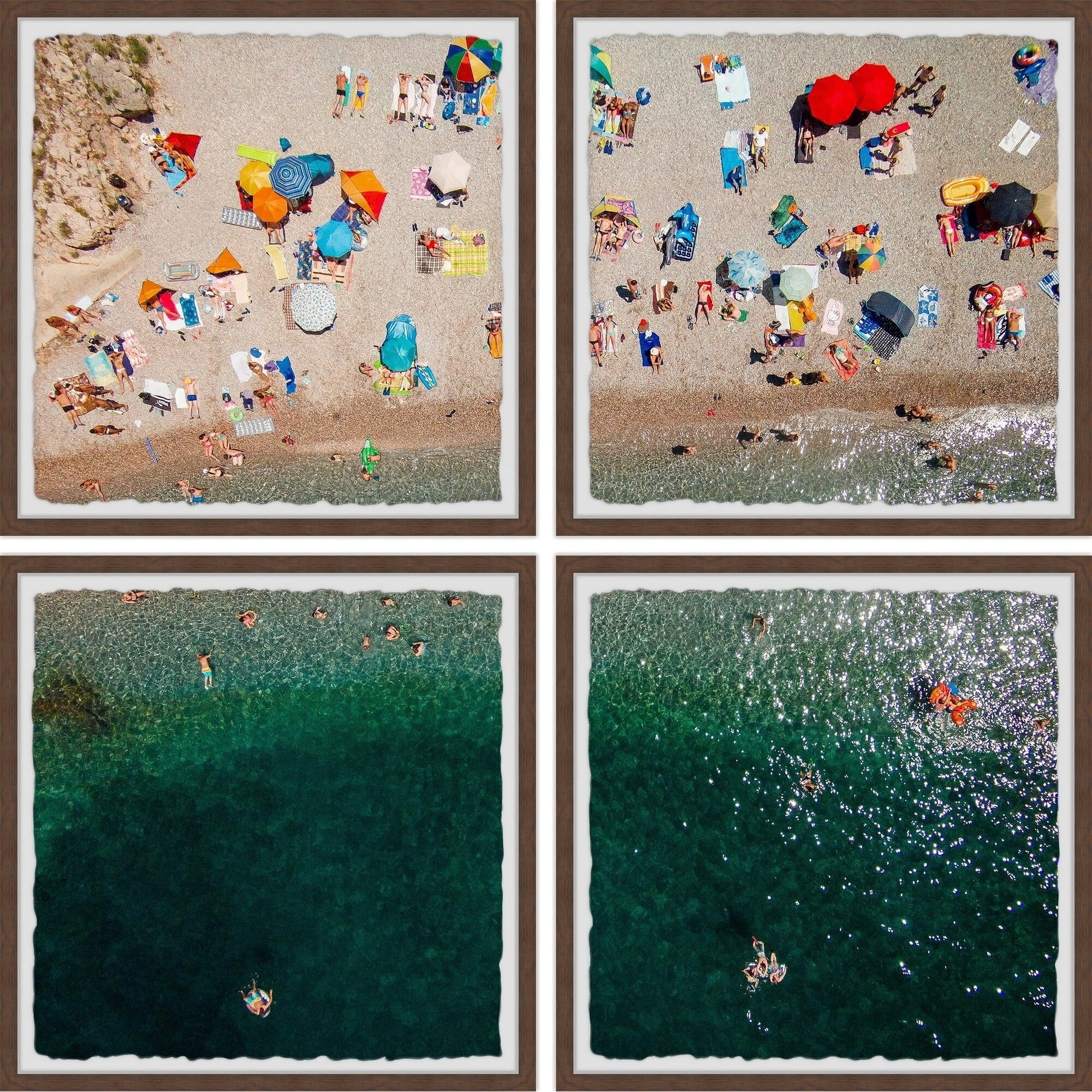 Marmont Hill Packed Beach IV Quadriptych by Karolis Janulis