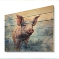 thumbnail image 2 of Designart "Sweet Piglette Endearing Innocence" Animals Print on Natural Pine Wood, 2 of 5