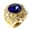 Red 17#, variant on Men\'s Vintage Luxury Big Resin Crown Gold Plated Alloy Ring Jewelry Size 7-10