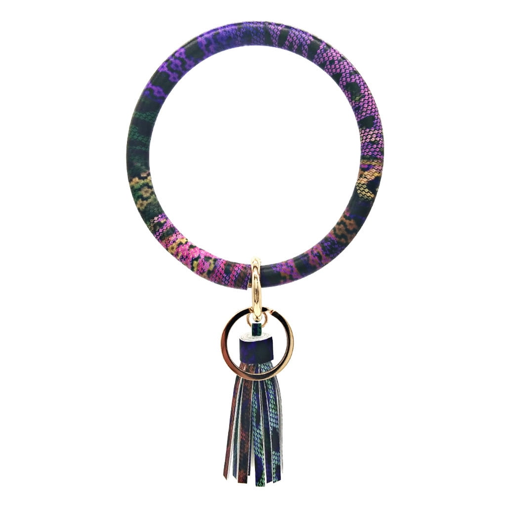 Keychain Bracelet Keyring Large Wrist Leather Tassel Bracelet Key