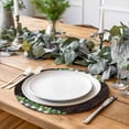 thumbnail image 2 of Spring Eucalyptus Leaves Round 15 Inch Placemats Set of 8, Farmhouse Botanical Brown Wood HeatResistant Non Slip Place Mats for Dining Table, Wipeable Braided Kitchen Table Mats for Housewarming, 2 of 9