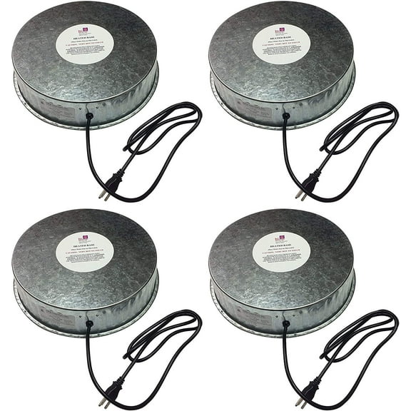 Farm Innovators Model HP-125 Heated Base for Metal Poultry Founts, 125-Watt Four Pack