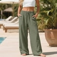 thumbnail image 4 of AUNVITO Women's Wide Leg Pants High Waist Relaxed Fit Straight Leg Casual Comfortable, 4 of 7