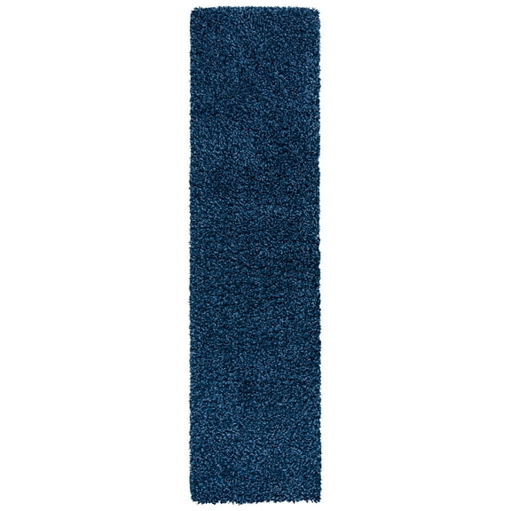 SAFAVIEH California Plush Solid Shag Runner Rug, Navy, 2'3" x 21'