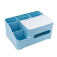 thumbnail image 1 of GUOOL Multifunctional Tissue , Tabletop Facial Tissue Sundries Organizer Napkin Holder Blue, 1 of 6