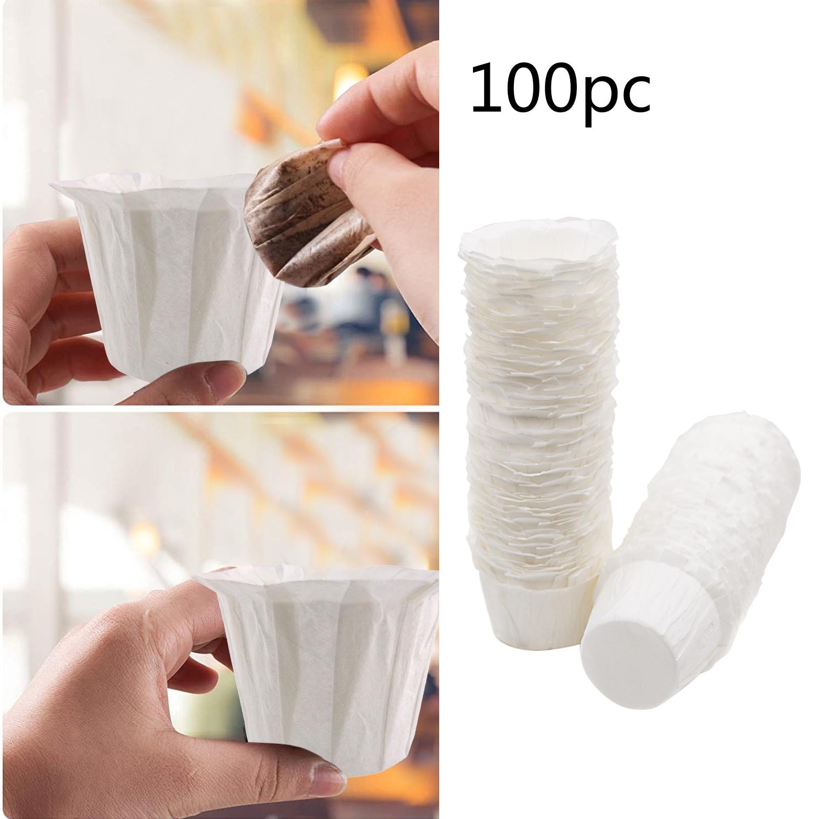 HANXIULIN 100 Pcs Disposable Paper Filters Cups Replacement For Keurig