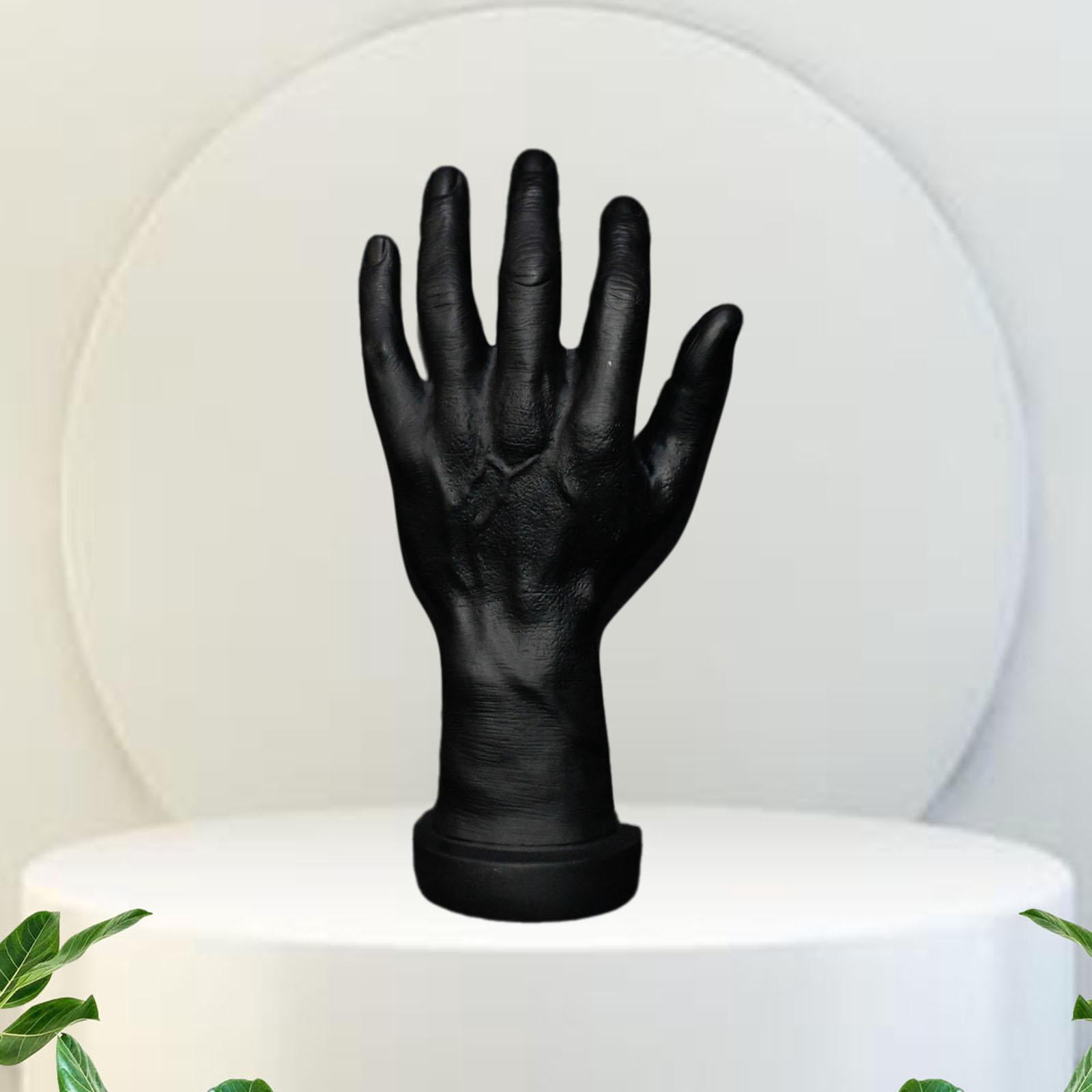 Serenable Hand Model Jokes Toy Lifelike,Photo Props,Fake Hand Mannequin Hand for Cosplay Decoration Jewelry Display Party Nail Training black