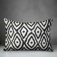 thumbnail image 2 of Creative Products Black and White Ikat Diamonds 14x20 Indoor / Outdoor Pillow, 2 of 2