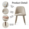 thumbnail image 3 of KOSSMAI Fabric Upholstered Dining Side Chairs with Metal Legs, Beige (Set of 4), 3 of 8