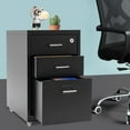 thumbnail image 4 of 3-Drawer Vertical File Cabinet,Metal Mobile File Cabinet with Lock and Curved Handle, Freestanding Filing Cabinet Under Desk,Office Storage Cabinet for Home, Office, Study, Dresser, 4 of 7