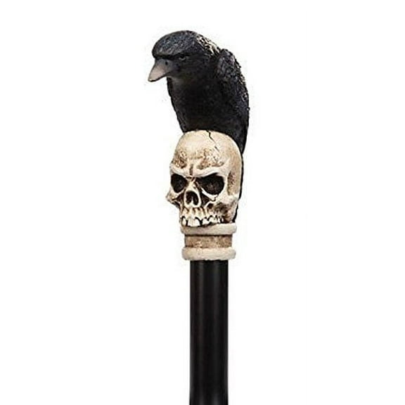 DARK RAVEN CROW ON SKULL WALKING CANE GHOSTS OF SILENT HILL RESIN FIBER GLASS