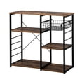 thumbnail image 5 of Ktaxon Modern Kitchen Baker's Rack with Storage and Hooks, 4-Tier Microwave Cart & Oven Stand, Rustic Brown, 5 of 6