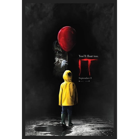 BUY ART FOR LESS Officially Licensed IT Movie Framed Art Poster - 24 x 36 Inch - Sturdy Engineered Wood Frame with Plexi Glass - Ready To Hang