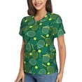 thumbnail image 2 of Fuzoiu Tennis Rackets and Balls Print Women's Classic V-Neck T-Shirt, Short Sleeve V Neck Tees for Casual Everyday Wear,Casual Fit Tee,Summer Fashion Tops-Large, 2 of 5