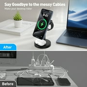 Cshidworld 3 in 1 Wireless Charger for Multple Devices, 15W Fast Magnetic Charging Station for iPhone 17 16e 15 14 13 12 Pro Max, Charging Stand for iWatch 11 10 9 8 7 6 5 4 3 Ultra AirPod 2 3 4 Pro