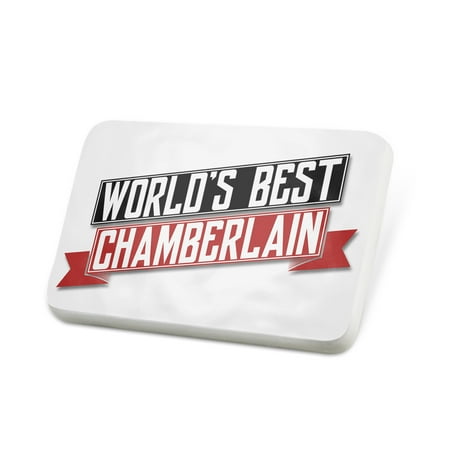 Porcelein Pin Worlds Best Chamberlain Lapel Badge –