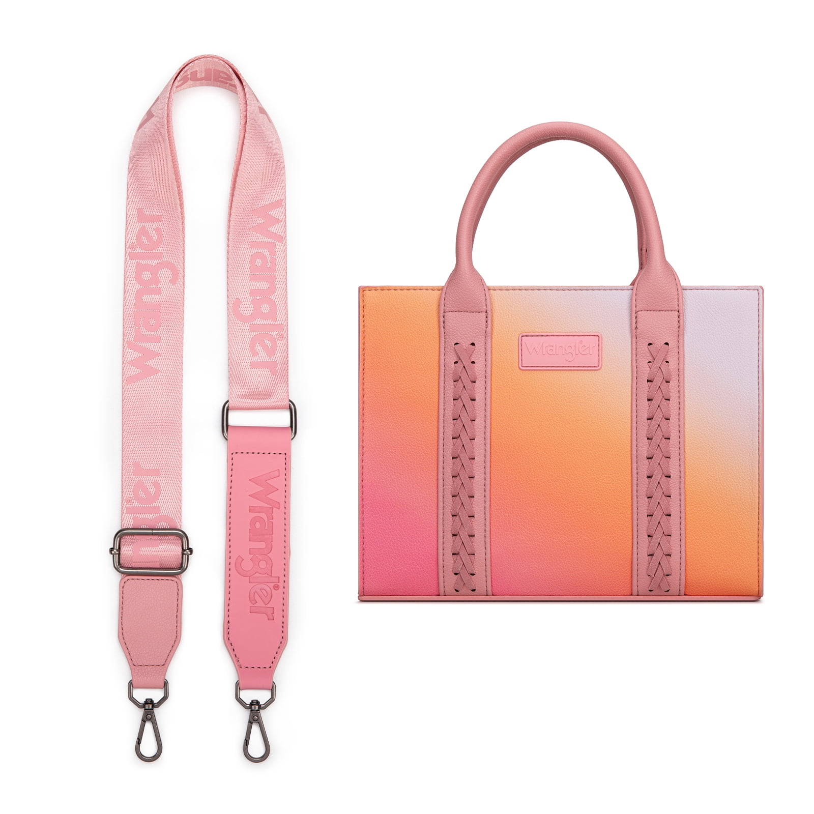 Wrangler purses for womens Gradient tote bag satchel bag womens purses and handbags cute trendy woman bolsa top handle with strap, Pink
