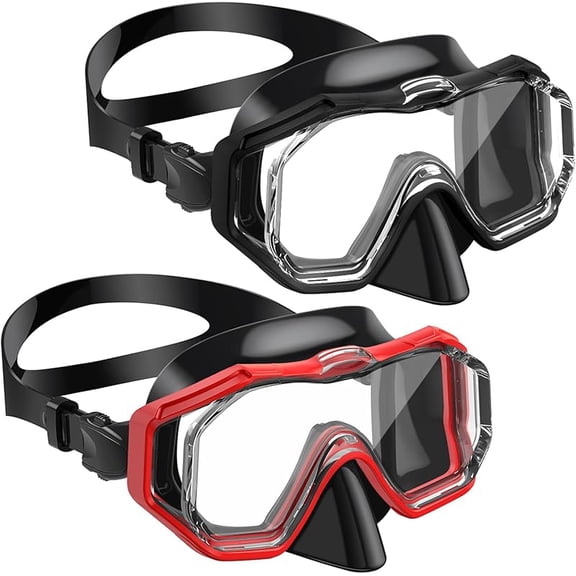 Swim Goggles with Nose Cover,Latest HD 3-Window Wide Vision Lens Snorkel Mask Anti-Fog&Leak for Adults Youth and Kids Swimming Snorkeling Diving