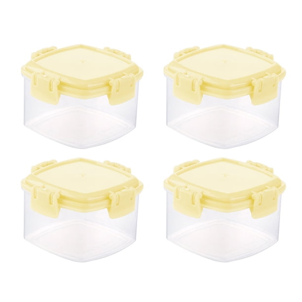 Mini frascos de plástico para condimentos - 4 unidades, transparentes, a prueba de fugas - para cocina, picnic, almacenamiento de condimentos