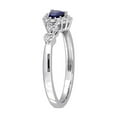 thumbnail image 2 of 2/5 Carat (Ctw) Lab-Created Blue & White Sapphire Heart Ring in Sterling Silver for Women, 2 of 6