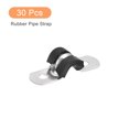 thumbnail image 3 of Uxcell 30Pack 1/4" Cable Clamp U Shape Stainless Steel Rubber Cushioned Pipe Strap, 3 of 5