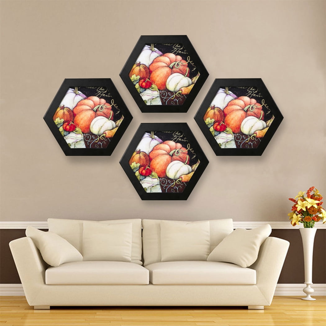 Wall Mount Photo Frame Hexagon Multi Sizes Picture Display Home Office Decor 