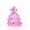 Pink, variant on 3.54" Christmas Tree Squishy Toy Glittery Translucent Slow-Rising Ornament with Bow 7 Colors