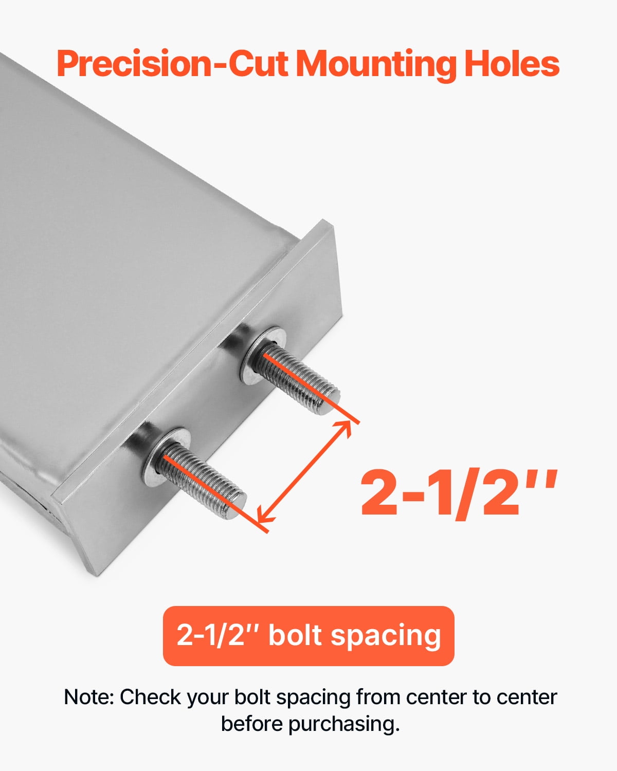 KFFKFF Stainless Steel Mud Flap Hangers with Light Cutouts, 2-1/2" Bolt Spacing, Spring-Loaded Design for Semi Trucks, Durable Mudflap Hanger Set, 1 Pair, Silver