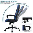 thumbnail image 3 of PC Gaming Chair Ergonomic Computer High-Back Racing with Lumbar Support Armrest Adjustable PU Leather Swivel Rolling Executive Office Desk for Home Adults, Blue, 3 of 7
