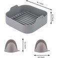 thumbnail image 3 of Pot en Silicone pour Friteuse à Air Chaud, Doublures de Friteuse à Air en Forme Carrée avec Mitaines de Four, Bol Réutilisable Résistant à la Chaleur et Sûr pour les Aliments, 3 of 5