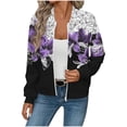 thumbnail image 2 of YUNAFFT Stylish Floral Print Waffle Knit Jacket with Front Pockets Long Sleeve Casual Outerwear for Women, 2 of 5