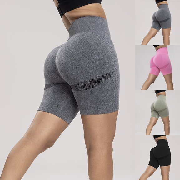 Ahuyic Athletic Shorts for Women,Womens Running Shorts,Womens Fitness Pants Tight-fitting Stretch Hip-Up Yoga Pants