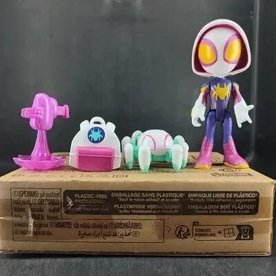 Figuras de acción de Marvel Legends, Spidey y sus amigos increíbles, Spiderman, Miles Morales, coche de juguete para niños, 4 pulgadas, negro, Pather, Ghost-spider Fivean unisex
