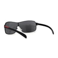 thumbnail image 4 of Mens European Fashion Oversized Curved Shield Sport Metal Rim Sunglasses All Black, 4 of 4