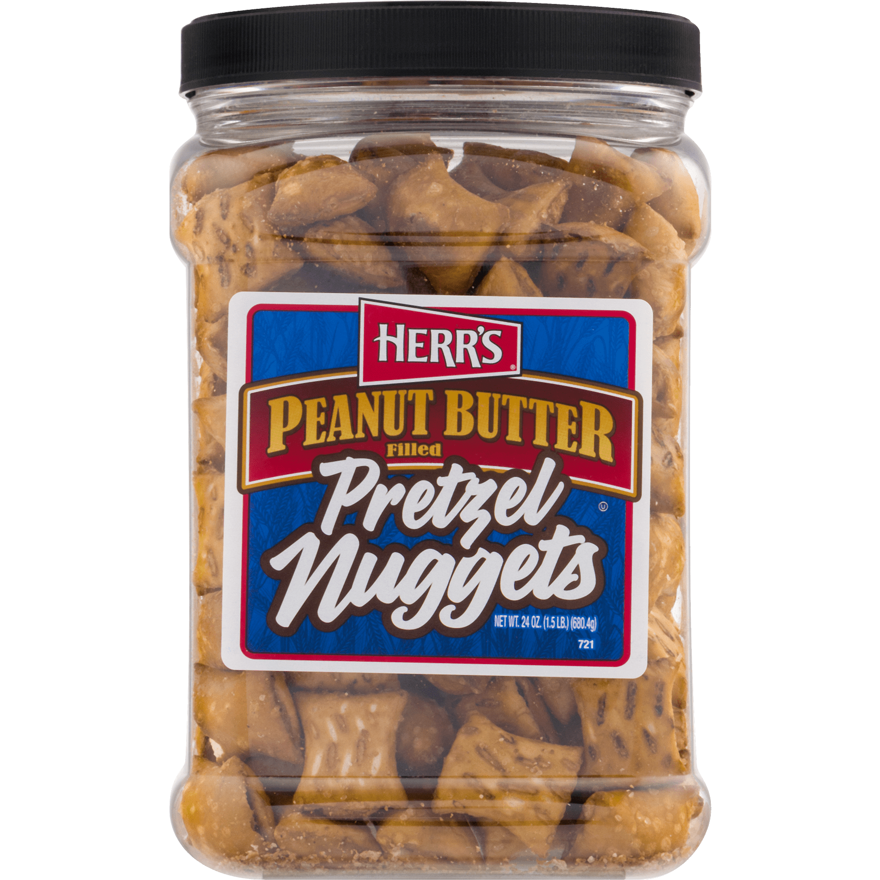 Herr's Peanut Butter Filled Pretzel Nuggets, 24 Oz. Canister