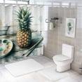 thumbnail image 6 of GOSMITH Summer Decorations Retro Ink Painting Wood Background Colorful Pineapple Shower Curtain White, 6 of 6