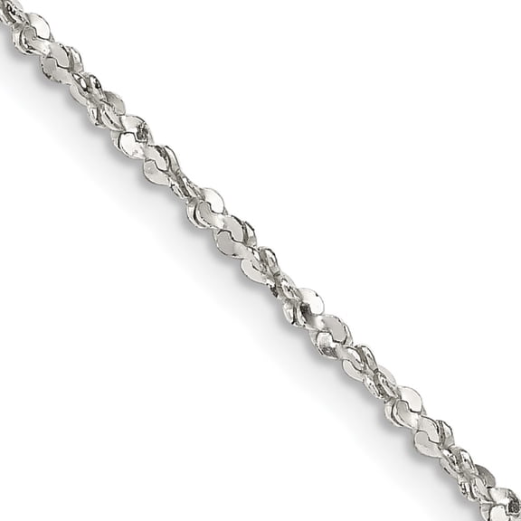 925 Sterling Silver Link Chain Styles Necklace 1.6 mm Twisted Serpentine 18 inch