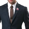 thumbnail image 2 of Gentleman's Suit Flower Brooch Handmade Lapel Pin Boutonniere Stick Corsage Accessory Multicolor Rose Satin Tuxedo Groom Wedding Banquet Party, 2 of 8