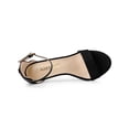 thumbnail image 4 of BLISSFUL STEP Women's Solid Color Strappy Suede Ankle Stiletto High Heels Sandals Black 10, 4 of 8